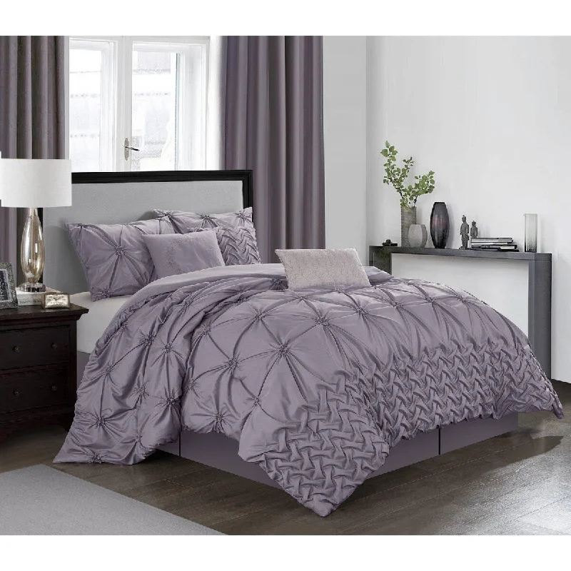 Microfiber - filled comforters that are lightweight and easy to care forNanshing Zalie Pleated 7-Piece Comforter Set