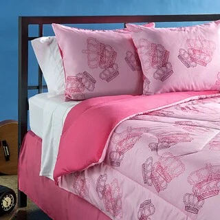 Synthetic - filled comforters like polyester for affordability and hypoallergenic propertiesPinky Princess Queen-size Comforter Set