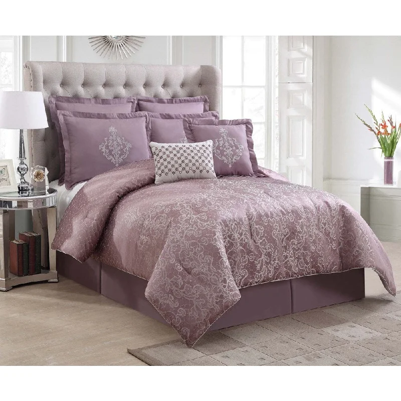 Duck down comforters with a softer feel and good warmth retentionPoetica 8-piece Comforter Set