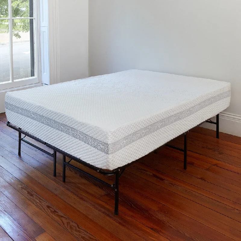 Polyester - foam mattresses for budget - friendly optionsPostureLoft Amaya 11-inch Twin-XL-size Gel Memory Foam and Innerspring Hybrid Mattress and Frame Set