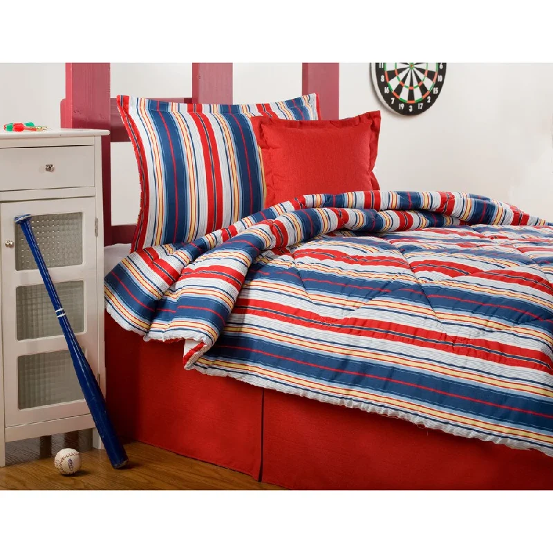 Full - size comforters suitable for full - sized beds in guest rooms or small bedroomsPreppy Stripe Twin-size Comforter Set