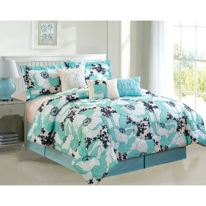 Latex - filled comforters with a bouncy texture and good supportRomenya 7-piece Comforter Set