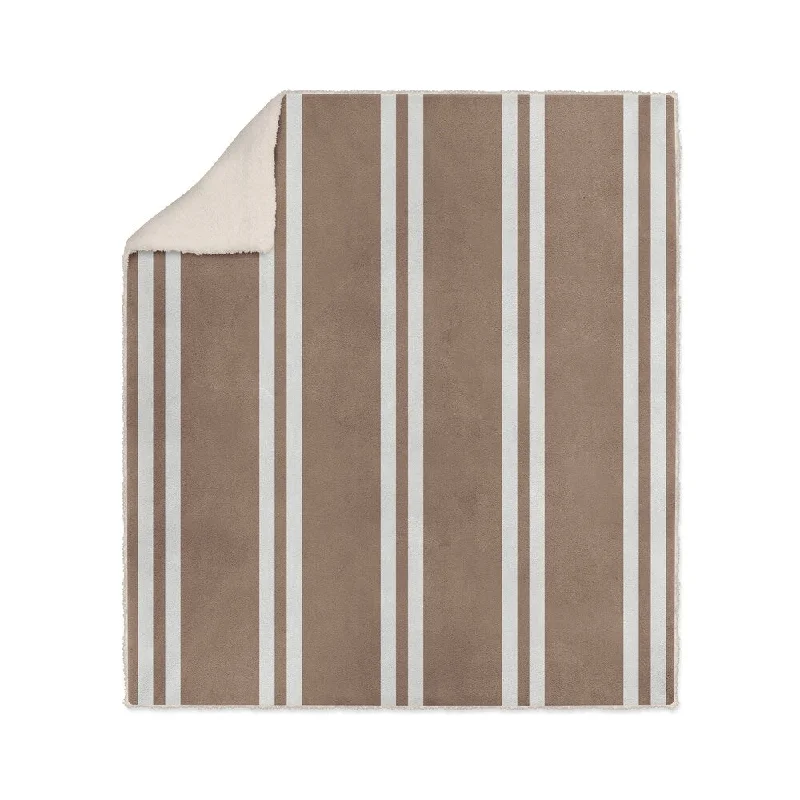 Down - filled comforters for supreme warmth and lightnessRYAN STRIPED BROWN Sherpa Comforter