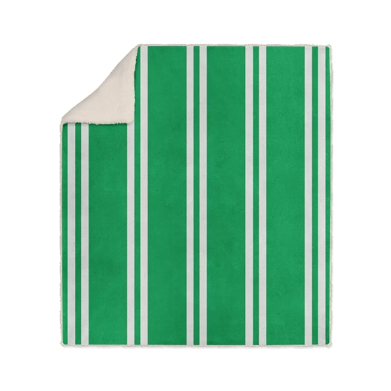 Silk - filled comforters for a luxurious and smooth touchRYAN STRIPES GREEN Sherpa Comforter