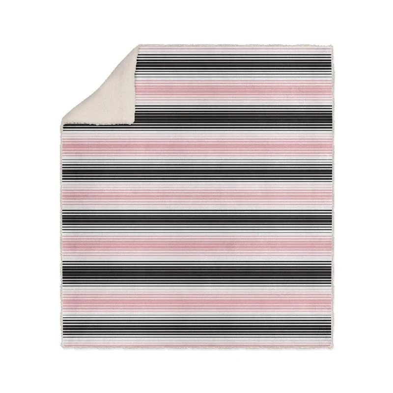 Bamboo - fiber - filled comforters with antibacterial and breathable qualitiesSERAPE STRIPES PINK Sherpa Comforter - 30X40