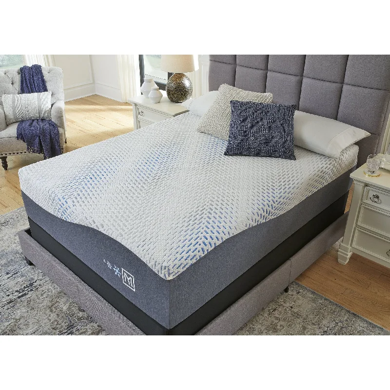 Gel - infused memory foam mattresses for cooler sleepSignature Design by Ashley Millennium Luxury Plush Gel Latex Hybrid White Mattress