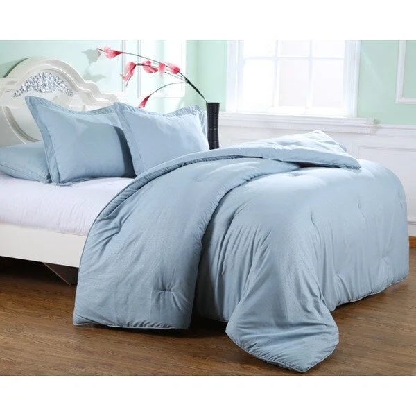 Queen - size comforters for standard queen - sized mattressesSteel Blue Basketweave Embossed Microfiber Plush Comforter Set