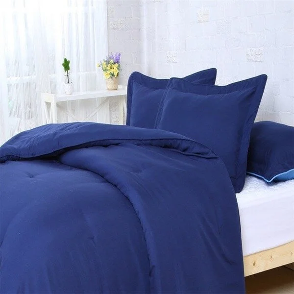 Microfiber - filled comforters that are lightweight and easy to care forSuper Soft Solid 3-piece Comforter Set