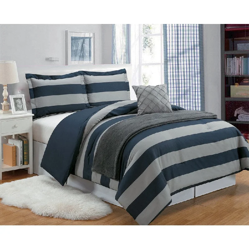 Bamboo - fiber - filled comforters with antibacterial and breathable qualitiesSweatshirt Stripe 5-piece Comforter Set