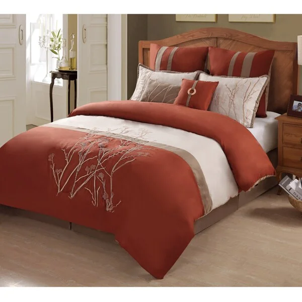 King - size comforters to fit large king - sized beds perfectlyTaylor Rust 8-piece Comforter Set