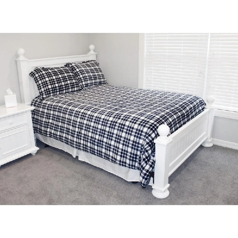 Wool - filled comforters with natural moisture - wicking and temperature - regulating featuresThro Cassidy Classic Plaid Flannel Fleece Comforter Set