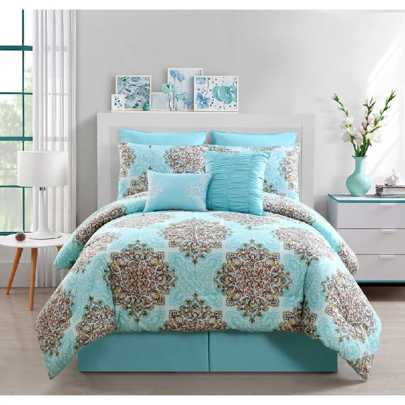 Synthetic - filled comforters like polyester for affordability and hypoallergenic propertiesTranquility 8-piece Queen Sized Comforter Set