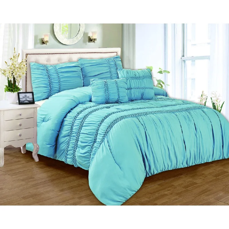 Full - size comforters suitable for full - sized beds in guest rooms or small bedroomsWaldorf Smocked 5-piece Comforter Set