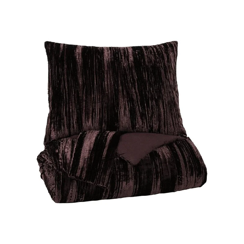 Silk - filled comforters for a luxurious and smooth touchWanete King Comforter Set - Crushed Velvet