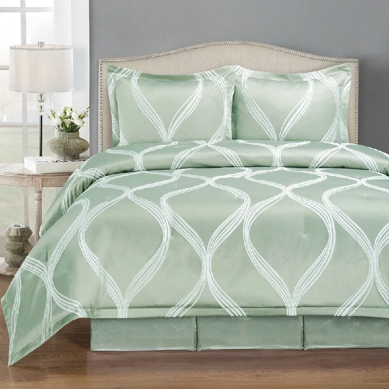 Down - filled comforters for supreme warmth and lightnessWave Pattern 4-piece Comforter Set